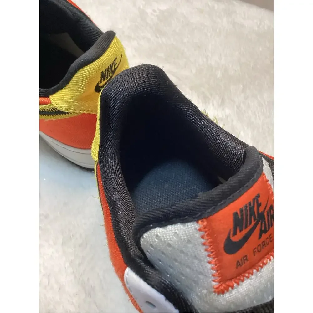 Nike Air Force 1 Low Men’s 7.5 Women’s 9 White Orange Black Rare Sneakers
